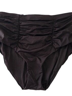 BECCA Black Ruched High Waist Bikini Bottom